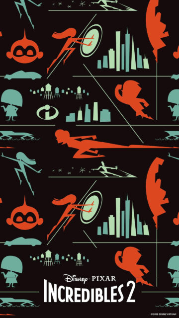 Minimalist Incredibles 2 Abstract Pattern Mobile Wallpaper