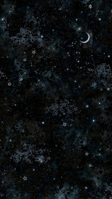 Celestial Crescent Moon and Starry Night Sky Spiritual Energy Wallpaper
