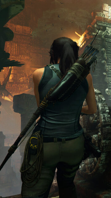 Lara Croft Tomb Raider Survival Action Mobile Wallpaper