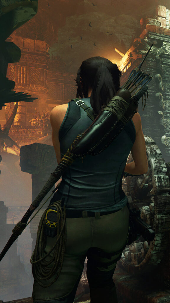 Lara Croft Tomb Raider Survival Action Mobile Wallpaper
