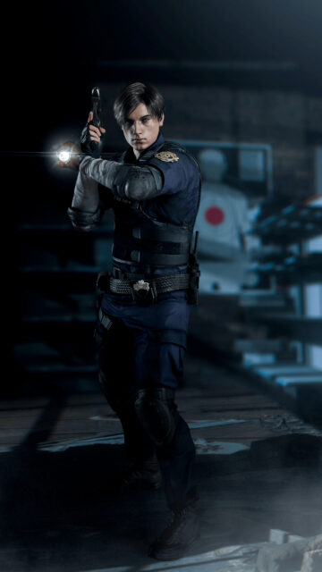 Leon Kennedy Resident Evil 2 Remake Tactical Gear Mobile Wallpaper