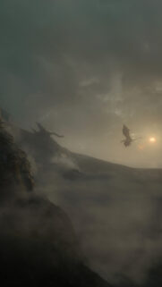 Dragon Above Misty Mountains Cinematic Mobile Wallpaper
