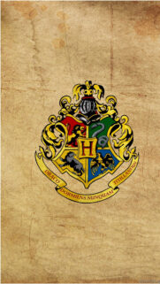 Hogwarts School Crest on Parchment Mobile Wallpaper