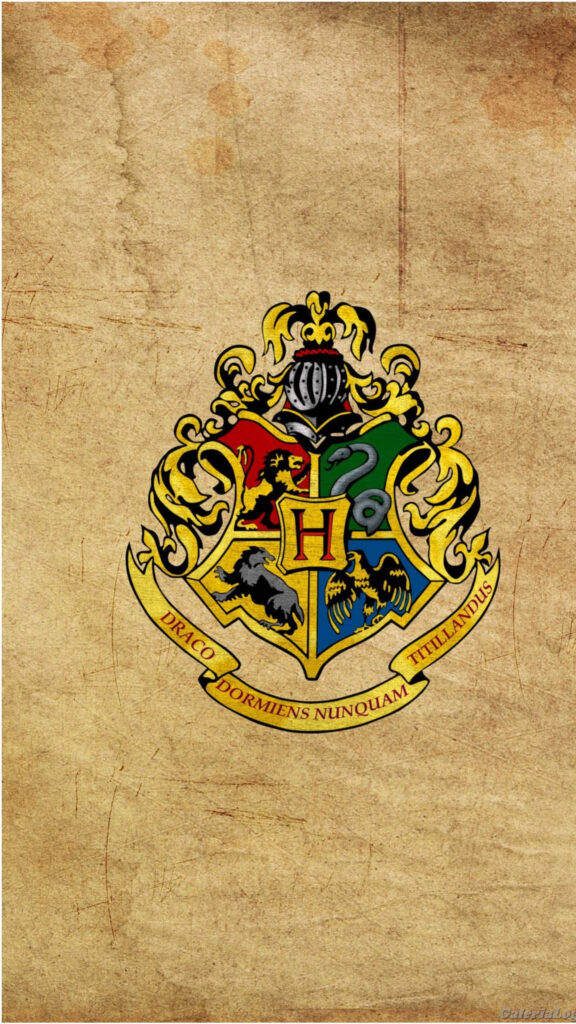 Hogwarts School Crest on Parchment Mobile Wallpaper