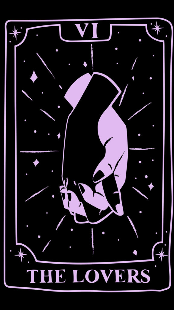 The Lovers Tarot Card Aesthetic Spiritual Meaning Phone Wallpaper