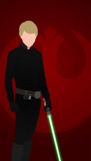 Minimalist Luke Skywalker Jedi Knight Mobile Wallpaper