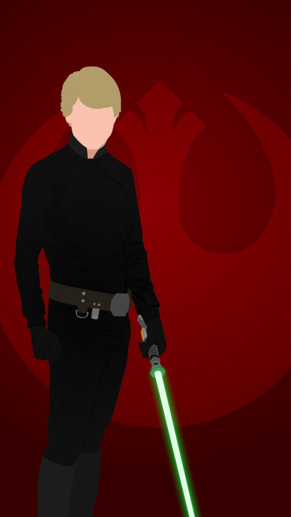 Minimalist Luke Skywalker Jedi Knight Mobile Wallpaper