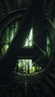 Avengers Logo Green Aesthetic Dark Mobile Wallpaper