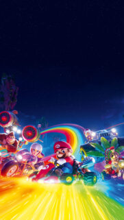 The Super Mario Bros. Movie Rainbow Road Race Mobile Wallpaper