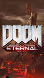 DOOM Eternal Fiery Landscape Mobile Wallpaper