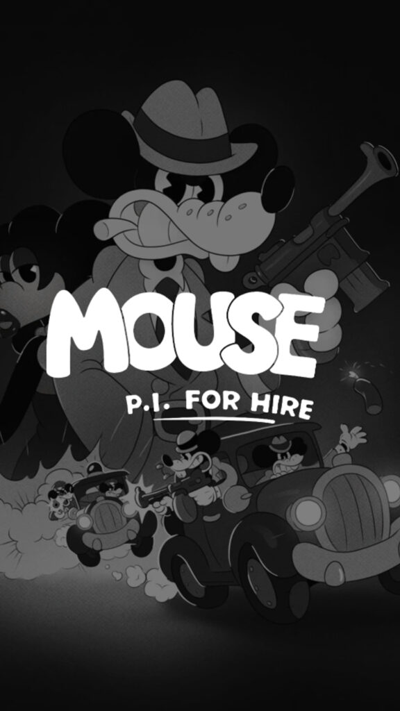 Noir Style Mickey Mouse Action Phone Wallpaper