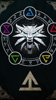 The Witcher Wolf Medallion Signs Mobile Wallpaper