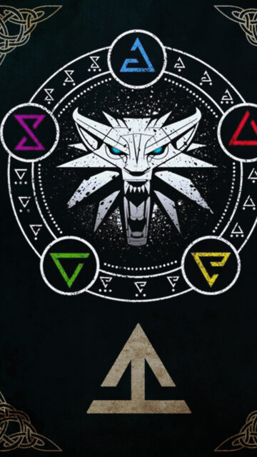 The Witcher Wolf Medallion Signs Mobile Wallpaper