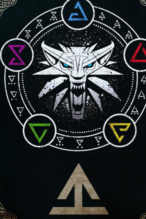 The Witcher Wolf Medallion Signs Mobile Wallpaper
