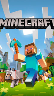Minecraft Steve and Wolf Mobile Wallpaper