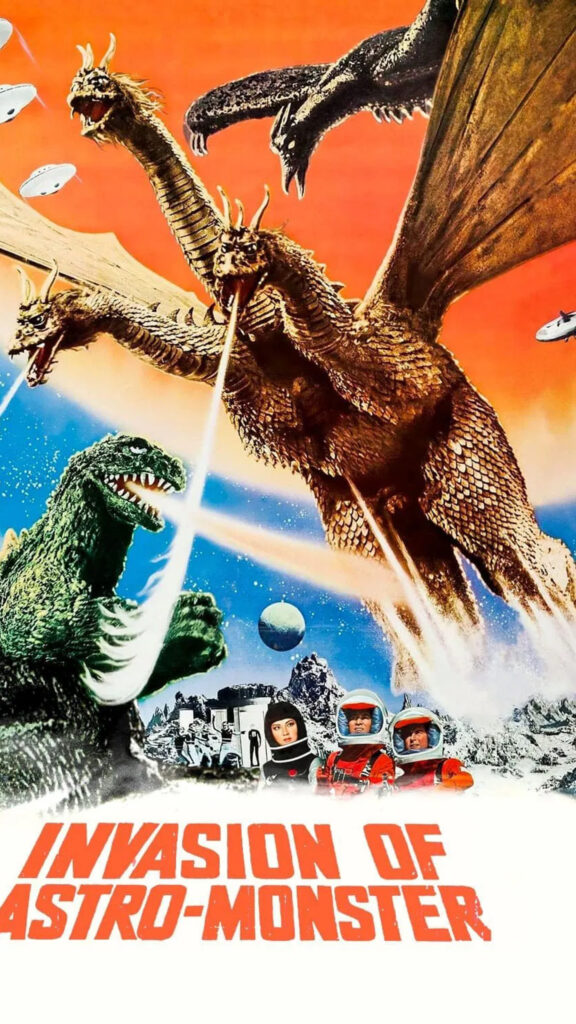Invasion of Astro-Monster Godzilla Vintage Movie Mobile Wallpaper