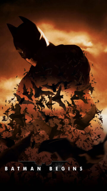 Batman Begins Dark Cinematic Silhouette Mobile Wallpaper