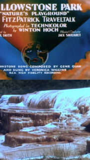 Vintage Travelogue Yellowstone Park Title Screen Mobile Wallpaper