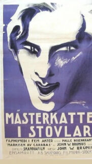Vintage Puss in Boots Swedish Film Poster Mobile Wallpaper