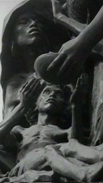Sculptural Depiction of Suffering and Compassion Mobile Wallpaper