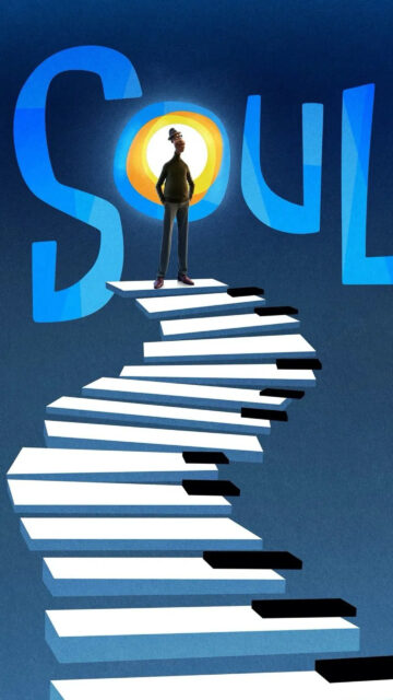 Joe Gardner Standing on Piano Keys Soul Mobile Wallpaper