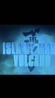 Isla De Mar Volcano Text Blue Minimalist Mobile Wallpaper