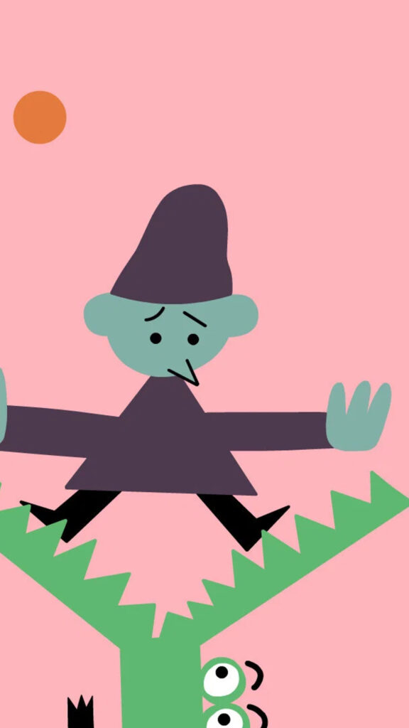 Minimalist Quirky Character Illustration Mobile Wallpaper