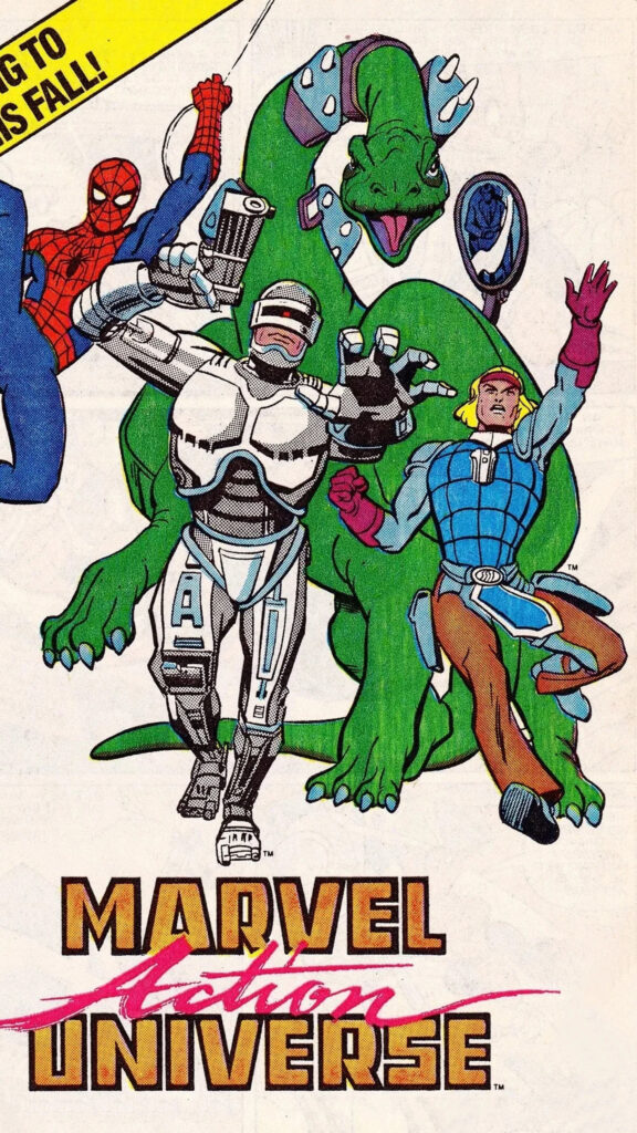 Marvel Action Universe Retro Comic Illustration Mobile Wallpaper