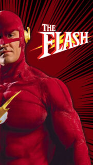 The Flash Red Suit Superhero Close-Up Mobile Wallpaper