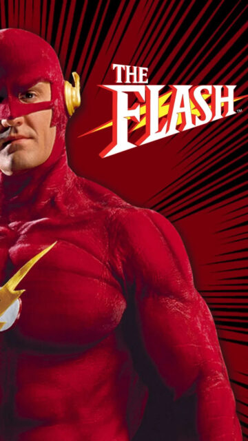 The Flash Red Suit Superhero Close-Up Mobile Wallpaper