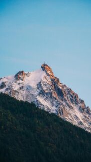 Aiguille du Midi Peak at Golden Hour Snow Mountain Mobile Wallpaper