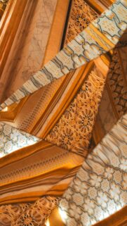 Abstract Islamic Geometric Art Golden Mosque Interior Phone Wallpaper