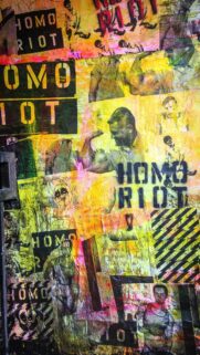 Vibrant Homo Riot Urban Street Art Collage Aesthetic Mobile Wallpaper