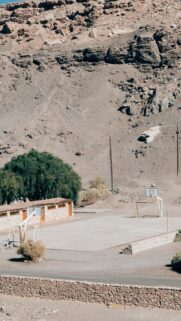 Desert Basketball Court Landscape Nature Aesthetic Wallpaper