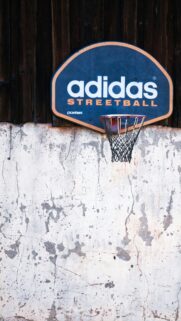 Adidas Streetball Hoop on Weathered Urban Wall Mobile Wallpaper