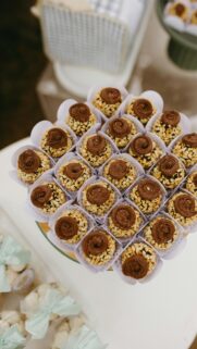 Gourmet Chocolate Nut Truffles on Platter Mobile Wallpaper