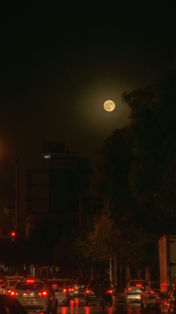 Full Moon Night Sky and Lunar Manifestation Energy Phone Wallpaper