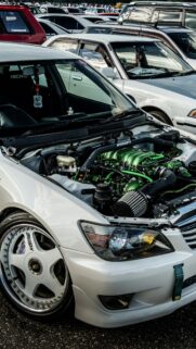 Custom Modified White Lexus IS With Green Engine Bay Mobile Wallpaper