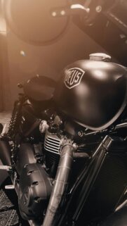 Matte Black Deus Ex Machina Custom Motorcycle Mobile Wallpaper