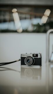 Vintage Olympus Trip 35 Film Camera Minimalist Phone Wallpaper