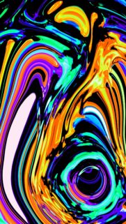 Abstract Liquid Neon Swirls and Vibrant Fluid Colors Phone Wallpaper