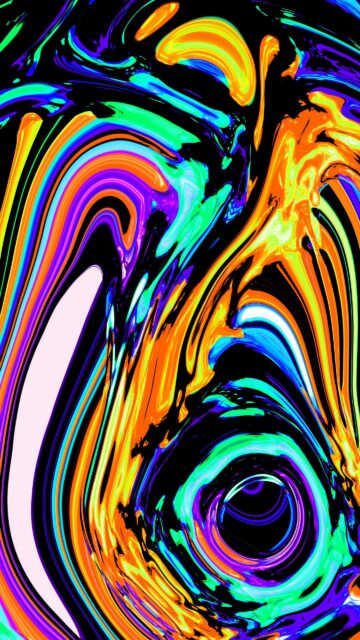 Abstract Liquid Neon Swirls and Vibrant Fluid Colors Phone Wallpaper