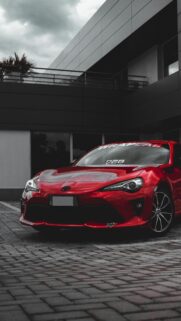 Stunning Metallic Red Toyota 86 Sportscar Premium Phone Wallpaper