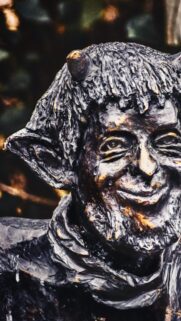Mysterious Mythical Satyr Bronze Statue Portrait Mobile Wallpaper