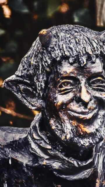 Mysterious Mythical Satyr Bronze Statue Portrait Mobile Wallpaper