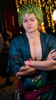 Roronoa Zoro Cosplay Anime Warrior Green Hair Portrait Wallpaper