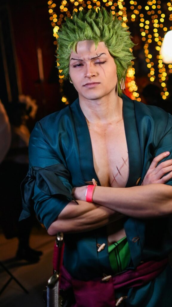 Roronoa Zoro Cosplay Anime Warrior Green Hair Portrait Wallpaper