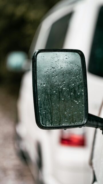 Raindrops on Car Side Mirror Aesthetic Mobile Wallpaper