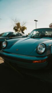 Stunning Classic Blue Porsche 911 Sports Car Phone Wallpaper