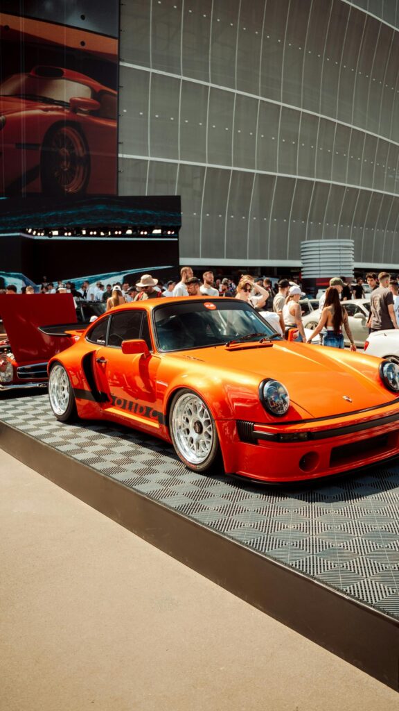 Stunning Orange Custom Porsche 911 Widebody Car 4K Mobile Wallpaper